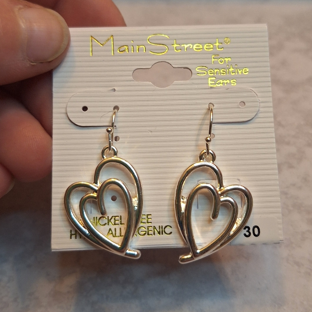 Silver Heart Earrings